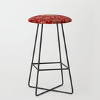 Double Happiness Symbol pattern - Gold on red Stool Gallery Image 1