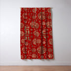 Double Happiness Symbol pattern - Gold on red Window Curtain Gallery Image 3