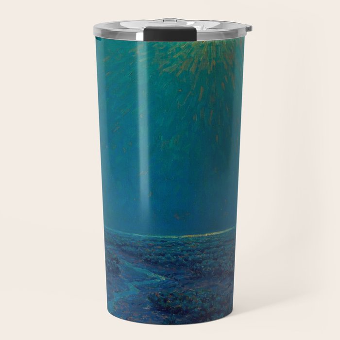 Granville Redmond-Moonlight on the Marsh Oil Painting Travel Mug Gallery Image 1