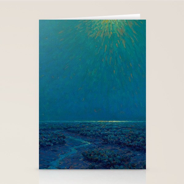 Granville Redmond-Moonlight on the Marsh Oil Painting Stationery Card Gallery Image 1