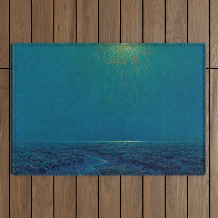 Granville Redmond-Moonlight on the Marsh Oil Painting Outdoor Rug Gallery Image 1