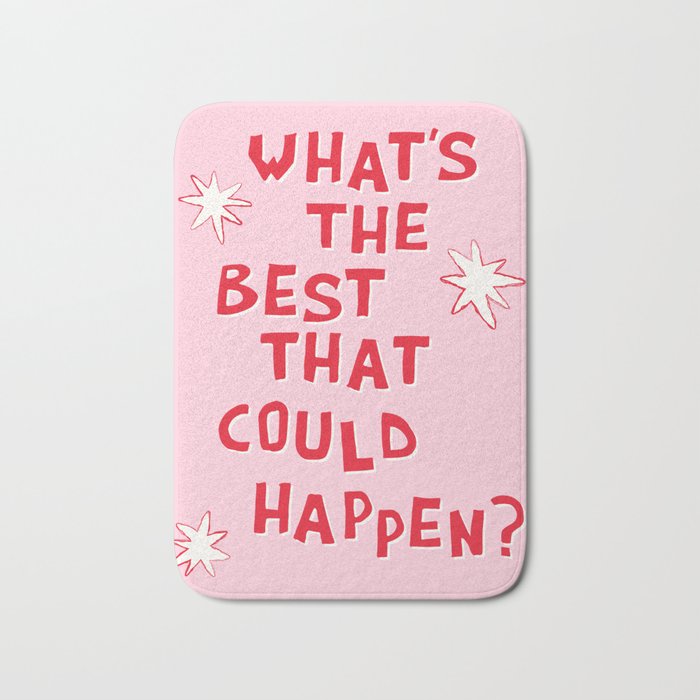 What's The Best That Could Happen in Pink and Red Bath Mat Gallery Image 1