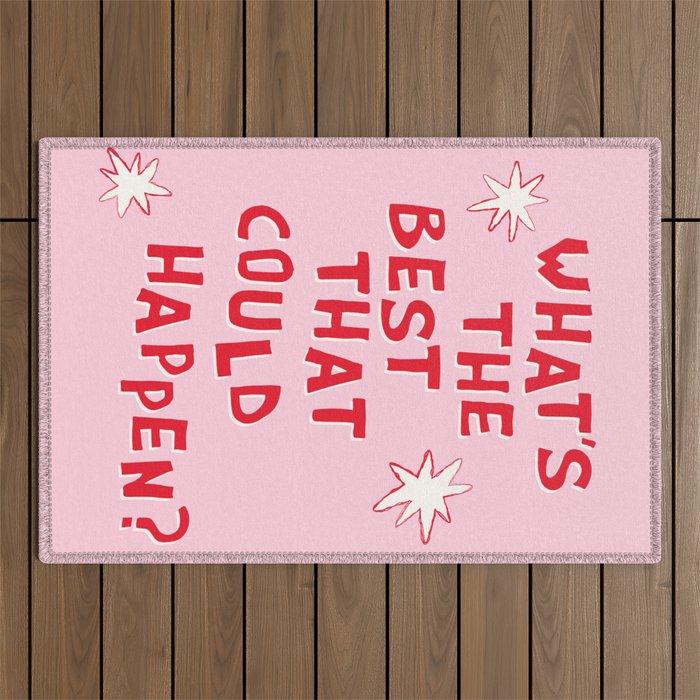 What's The Best That Could Happen in Pink and Red Outdoor Rug Gallery Image 1