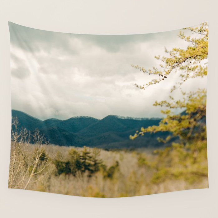 Early Spring in the Mountains north carolina blue ridge landscape photograph Wall Tapestry Gallery Image 4