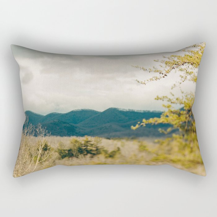 Early Spring in the Mountains north carolina blue ridge landscape photograph Rectangular Pillow Gallery Image 2