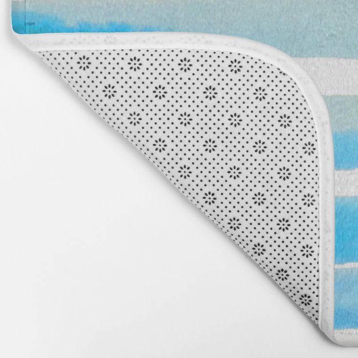 New Year Blue Water Lines Bath Mat Gallery Image 2