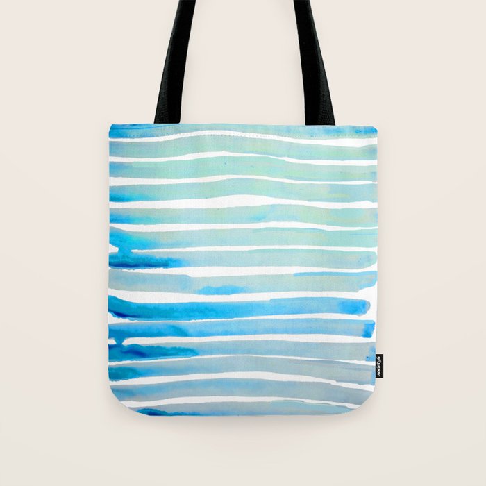 New Year Blue Water Lines Tote Bag Gallery Image 1