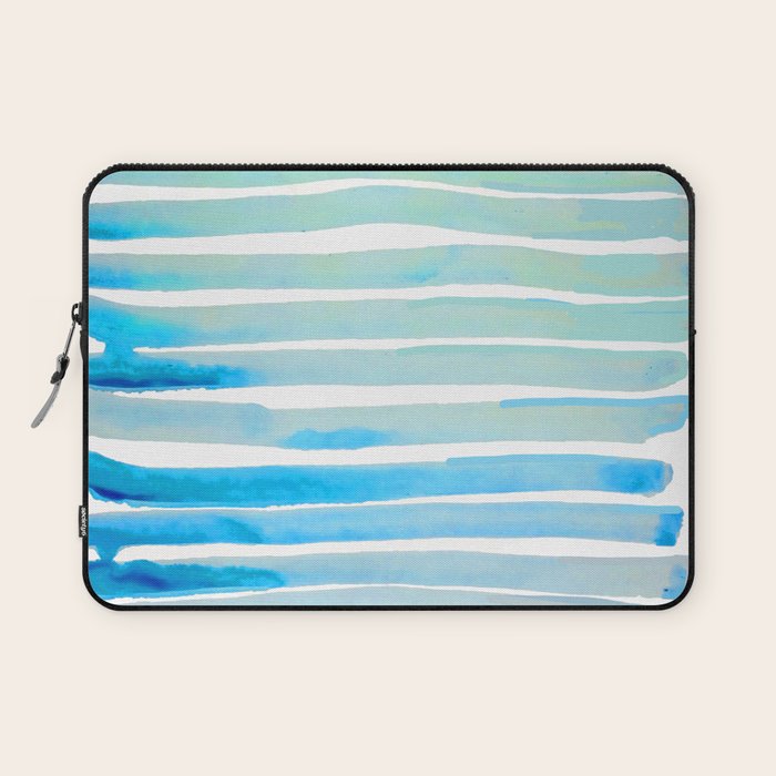 New Year Blue Water Lines Laptop Sleeve Gallery Image 1