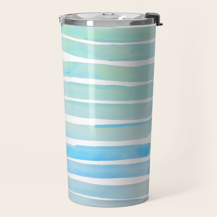 New Year Blue Water Lines Travel Mug Gallery Image 2