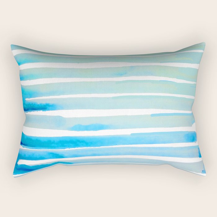 New Year Blue Water Lines Rectangular Pillow Gallery Image 2