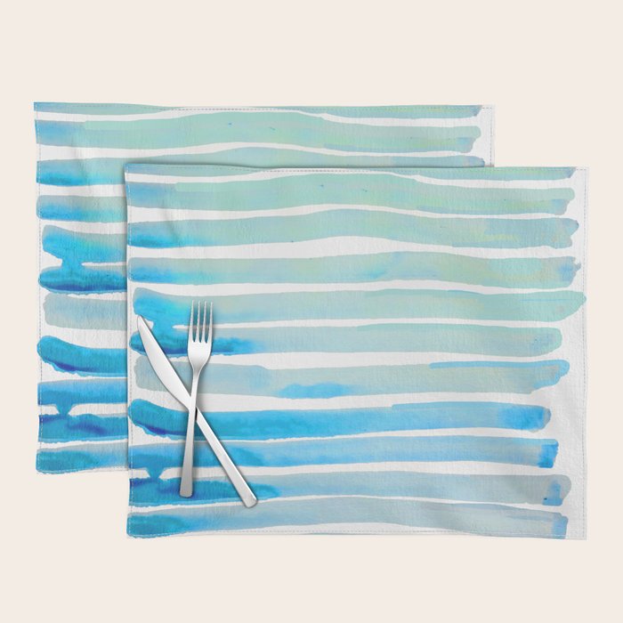 New Year Blue Water Lines Placemat Gallery Image 1