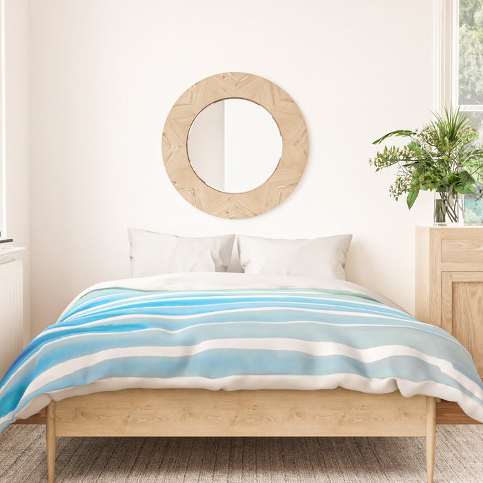 New Year Blue Water Lines Duvet Cover Gallery Image 3