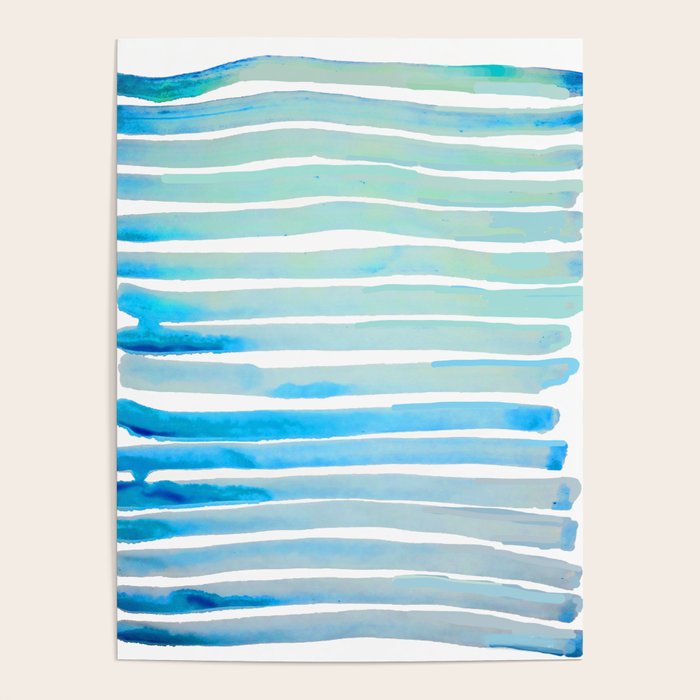 New Year Blue Water Lines Poster Gallery Image 1