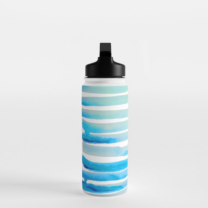 New Year Blue Water Lines Water Bottle Gallery Image 3