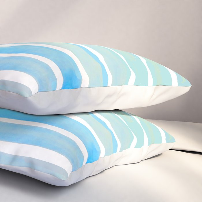 New Year Blue Water Lines Pillow Sham Gallery Image 3