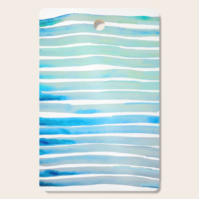 New Year Blue Water Lines Cutting Board Gallery Image 1