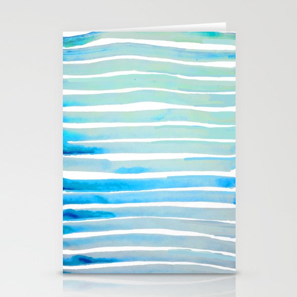New Year Blue Water Lines Stationery Card Gallery Image 2