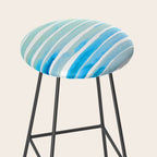 New Year Blue Water Lines Stool Gallery Image 2