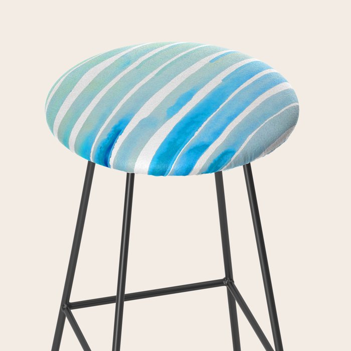 New Year Blue Water Lines Stool Gallery Image 2