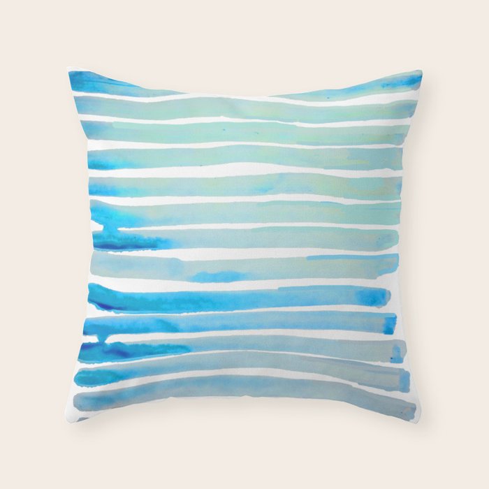 New Year Blue Water Lines Throw Pillow Gallery Image 6