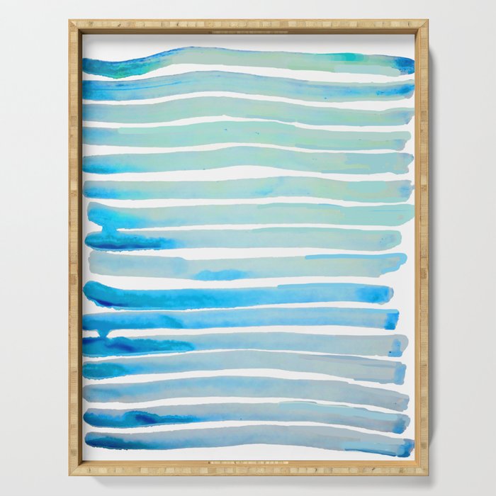 New Year Blue Water Lines Serving Tray Gallery Image 1