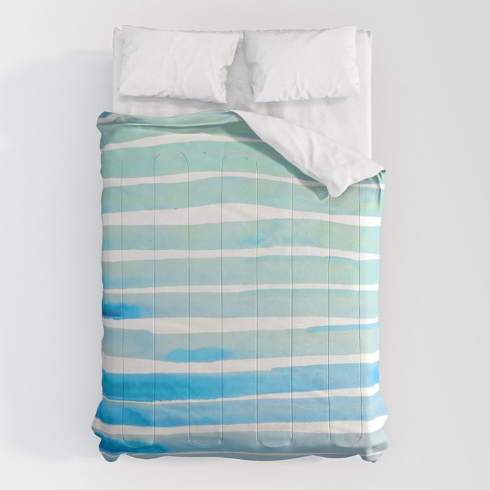 New Year Blue Water Lines Comforter Gallery Image 1