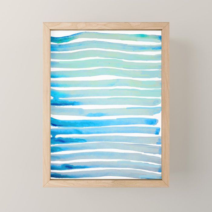 New Year Blue Water Lines Mini Art Print Gallery Image 1