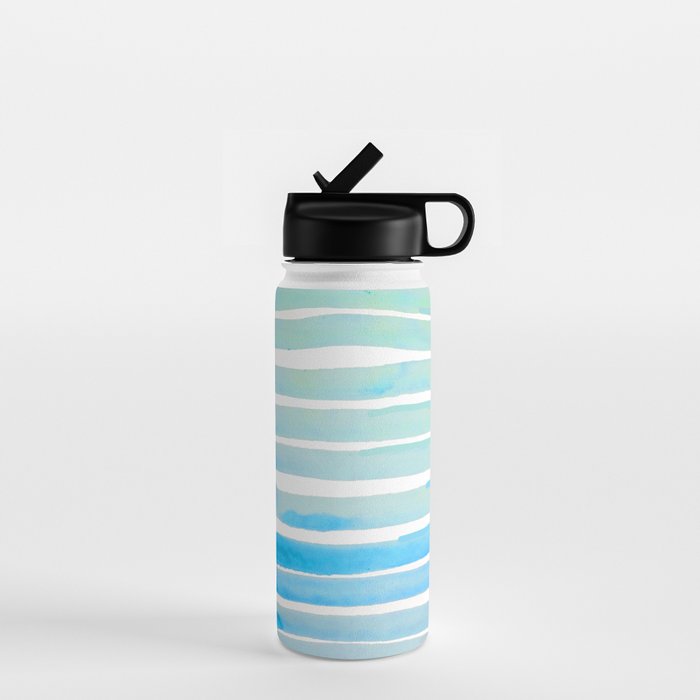New Year Blue Water Lines Water Bottle Gallery Image 1