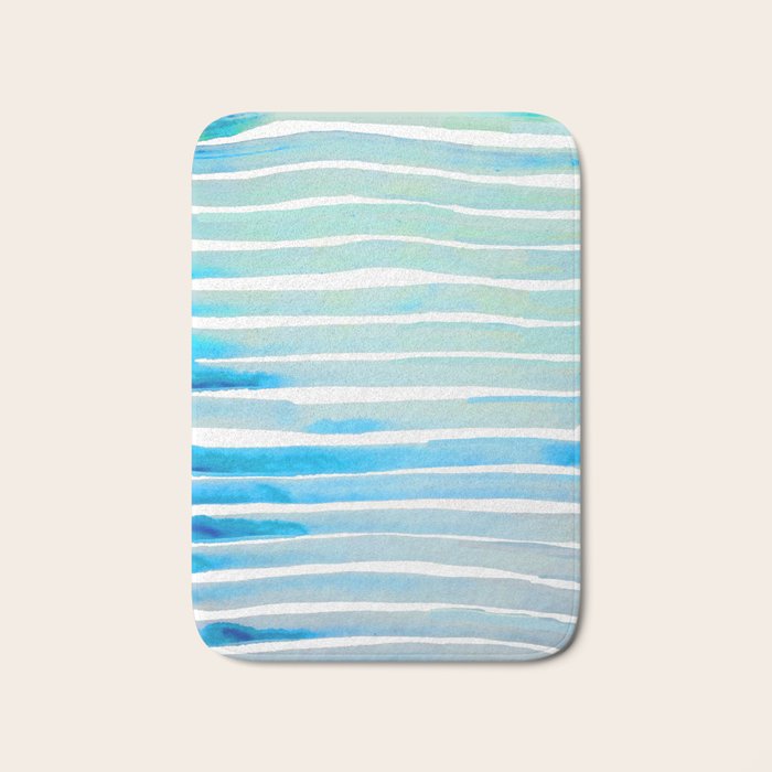 New Year Blue Water Lines Bath Mat Gallery Image 1