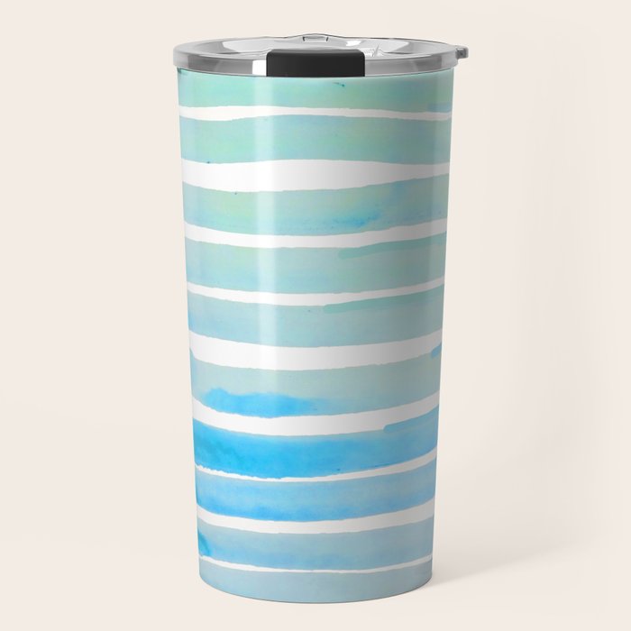 New Year Blue Water Lines Travel Mug Gallery Image 1