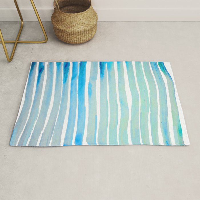 New Year Blue Water Lines Rug Gallery Image 1