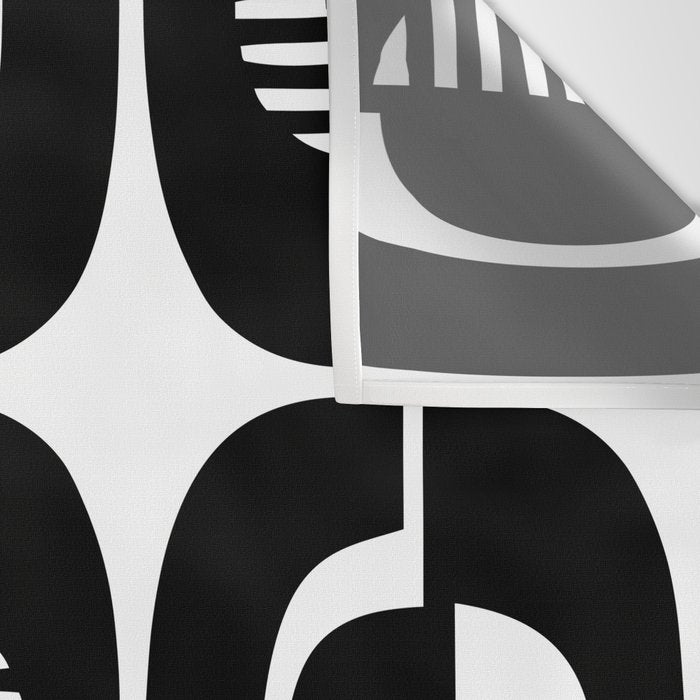Mid Century Modern Geometric 921 Black and White Wall Tapestry Gallery Image 3
