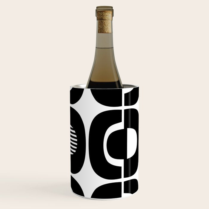 Mid Century Modern Geometric 921 Black and White Wine Chiller Gallery Image 3