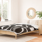 Mid Century Modern Geometric 921 Black and White Duvet Cover Gallery Image 2