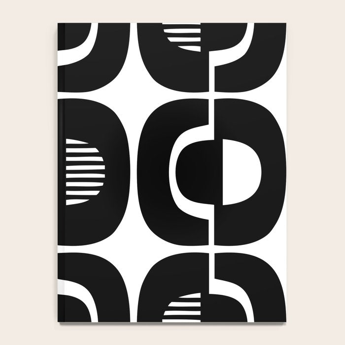 Mid Century Modern Geometric 921 Black and White Notebook Gallery Image 4