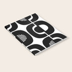 Mid Century Modern Geometric 921 Black and White Notebook Gallery Image 2