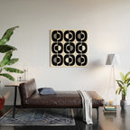 Mid Century Modern Geometric 921 Black and White Wood Wall Art Gallery Image 2