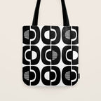 Mid Century Modern Geometric 921 Black and White Tote Bag Gallery Image 1
