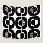 Mid Century Modern Geometric 921 Black and White Wall Tapestry Gallery Image 4