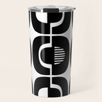 Mid Century Modern Geometric 921 Black and White Travel Mug Gallery Image 1