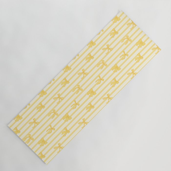 Charming Yellow Ribbon and Stripes  Yoga Mat Gallery Image 1