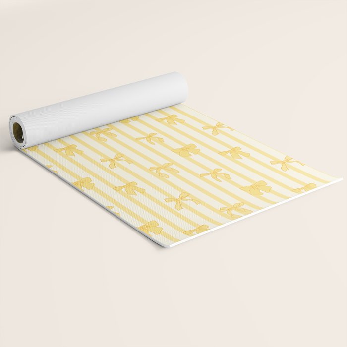Charming Yellow Ribbon and Stripes  Yoga Mat Gallery Image 2