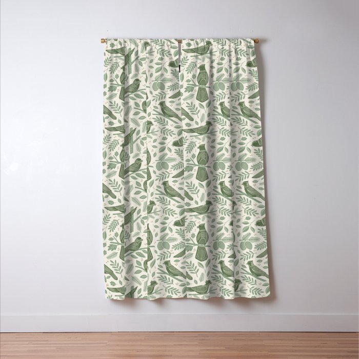 Song Birds - Green Window Curtain Gallery Image 3