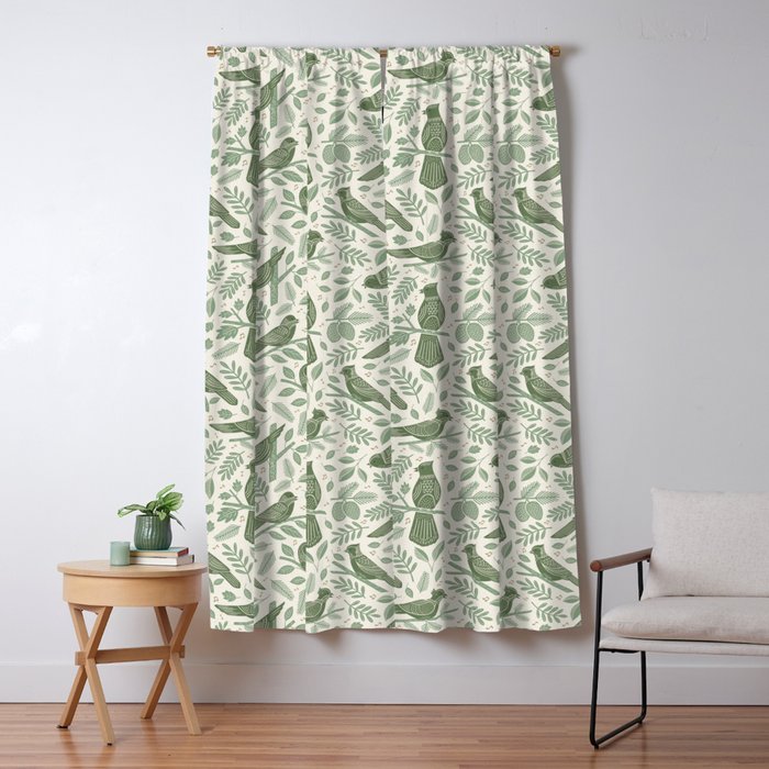 Song Birds - Green Window Curtain Gallery Image 5