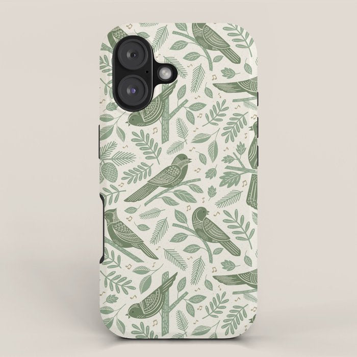 Song Birds - Green iPhone Case Gallery Image 1