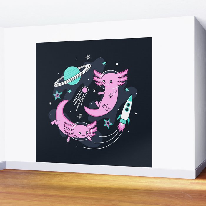 Space Axolotls Wall Mural Gallery Image 2