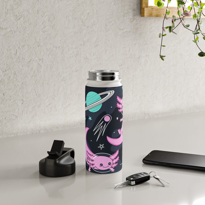 Space Axolotls Water Bottle Gallery Image 4