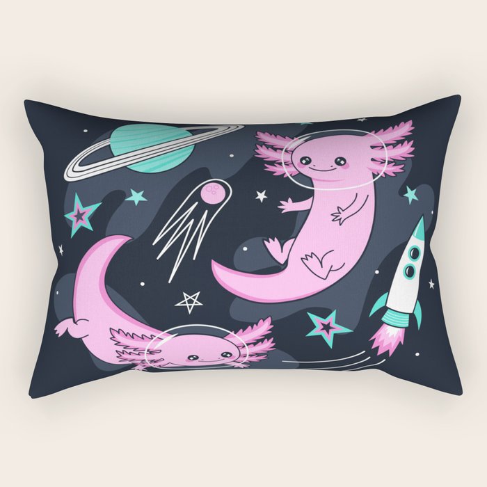 Space Axolotls Rectangular Pillow Gallery Image 2