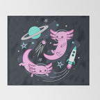 Space Axolotls Throw Blanket Gallery Image 2