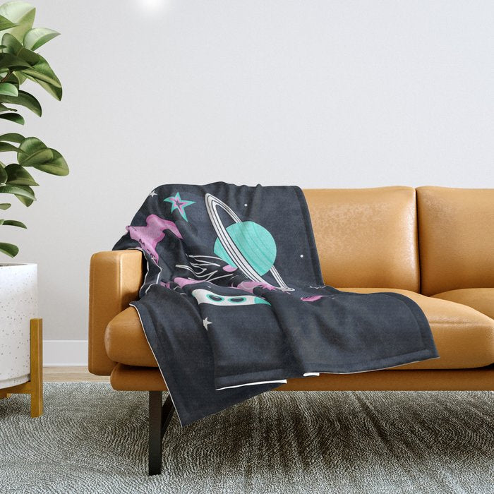 Space Axolotls Throw Blanket Gallery Image 1